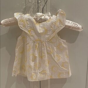Jacadi White and Yellow girls Blouse